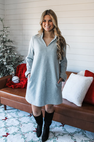 Merry Minimalist Pocket Dress • Heather Grey