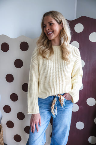 Timeless Twist Ribbed Sweater • Yellow