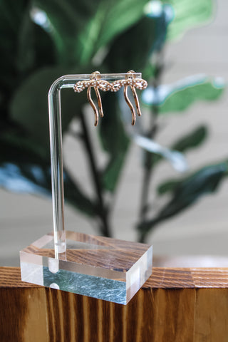 Cheer Up Bow Earrings • Gold