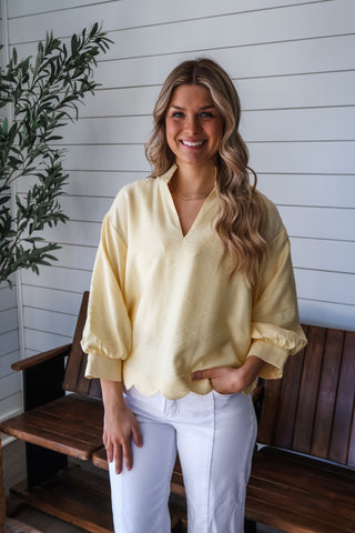 Polished Perfection Scallop Top • Yellow