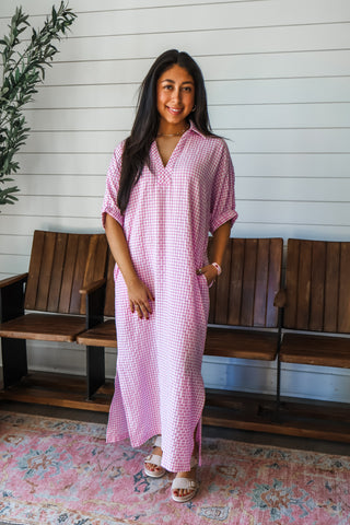 Gingham & Grace Maxi • Lilac