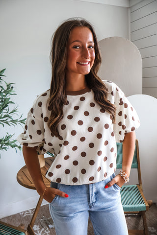 Poppy Polka Dot Pullover • Cream