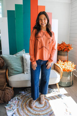 Stargazer Patchwork Top • Dusty Orange