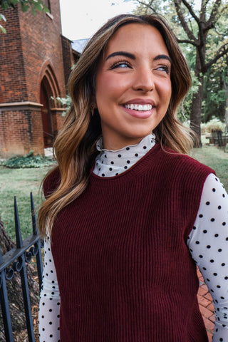 In My Element Sweater Vest • Burgundy