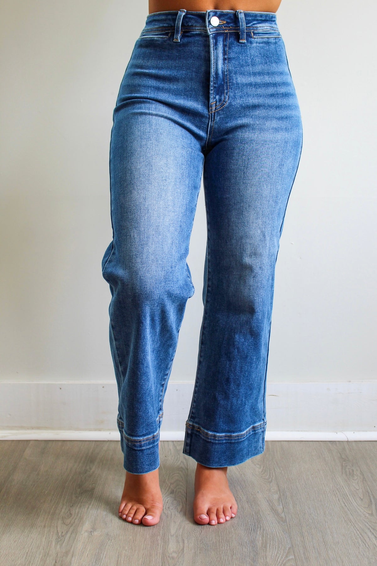 Farrah Slim Wide Trouser Jean • Medium Wash