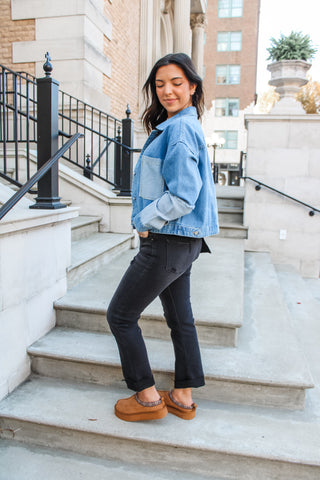 Taylor Two Tone Denim Jacket • Medium Wash