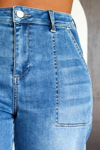 Oliver High Rise Barrel Leg • Medium Wash