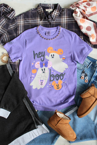 Hey Boo Graphic Tee • Purple
