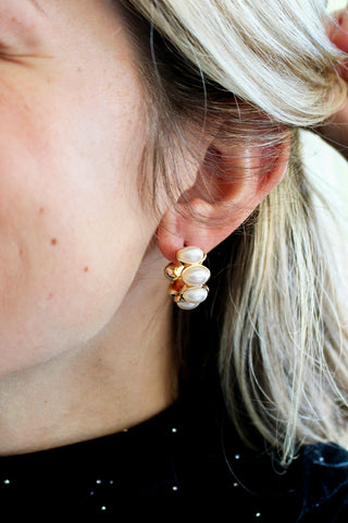 Classic Celebration Hoop Earrings • Pearl