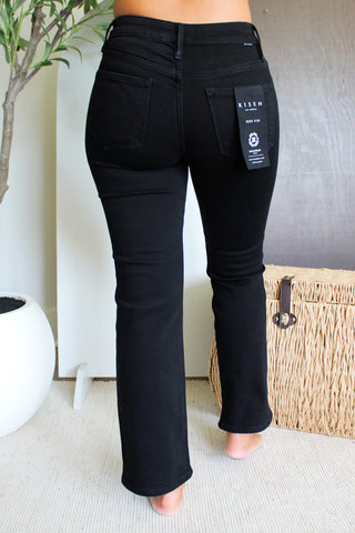 Mila Mid Rise Straight • Black