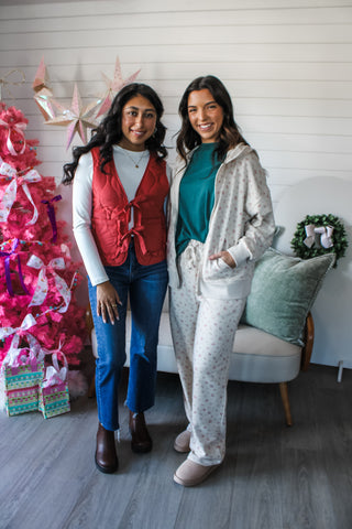 Winter Wishes Floral Pants • Cream