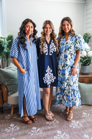 Grace Upon Grace Linen Dress • Navy