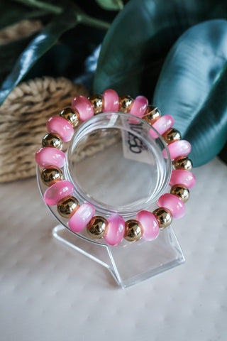 Tiki Time Bead Bracelet • Pink