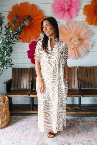 Summer Safari Midi • Cream/Tan