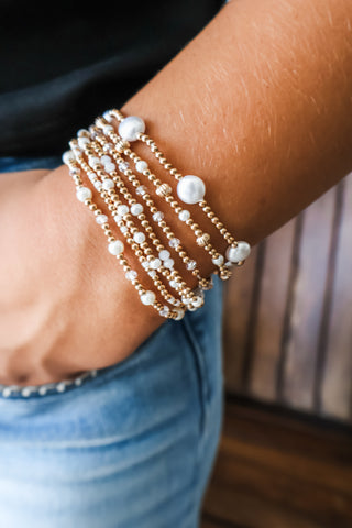 Pretty In Pearls Bracelet Set • Gold
