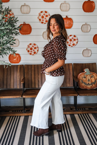 Audrey Peplum Top • Dark Chocolate