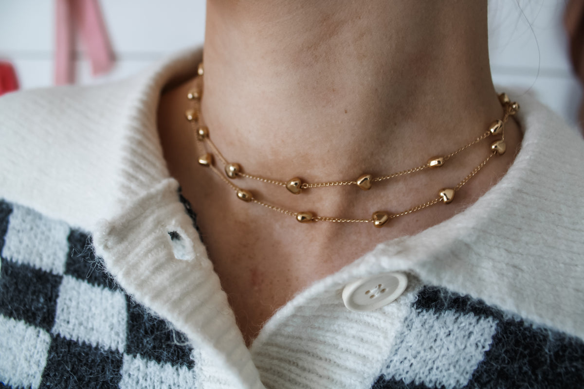 Double The Love Layered Necklace • Gold