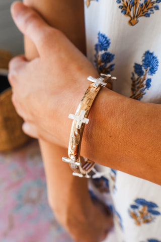 Refined Faith Bangle Bracelet • Gold Mix