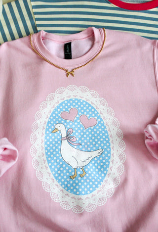 Love You Silly Goose Graphic Sweatshirt • Pink