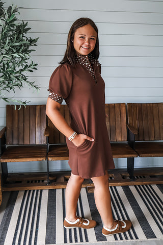 Cafe Meetup Pocket Dress • Chocolate