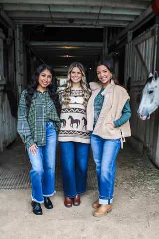 Plaid & Festive Flannel Shirt • Olive - FINAL SALE