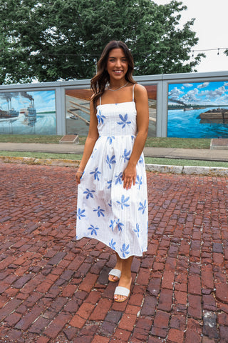 Faithful & Free Embroidered Midi • White