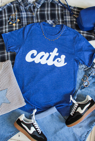 All About Cats Graphic Tee • Heather Blue