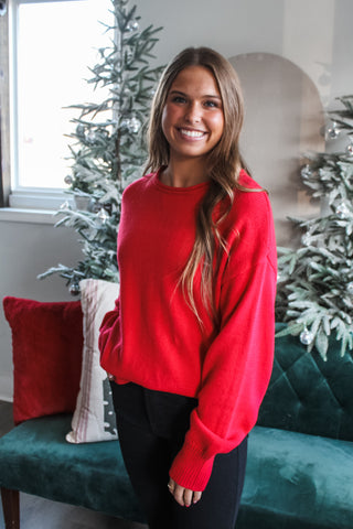 Rory Oversized Sweater • Red