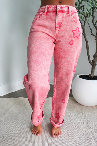 Gigi Star Print Boyfriend Jean • Taffy