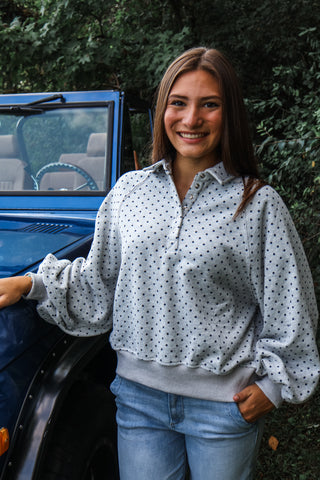 Dottie Snap Button Pullover • Heather Grey