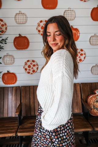 Timeless Twist Ribbed Sweater • Ivory