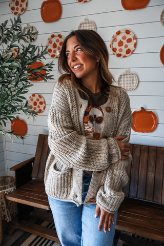 Hayrides & Bonfires Cardigan • Oatmeal