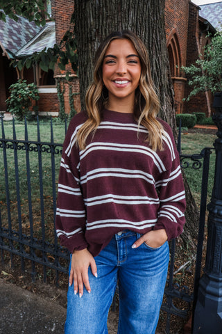 Storyteller Striped Sweater • Espresso