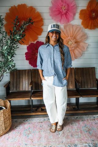 Day’s End Striped Shirt • Faded Navy