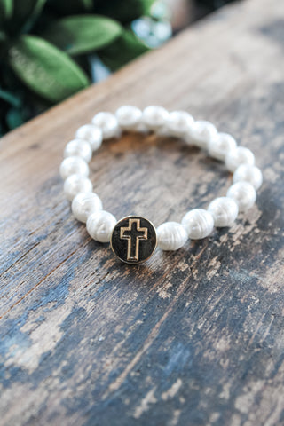 Believe In Miracles Bracelet • Pearl