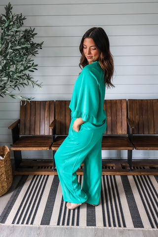 Ruffle Reset Pant Set • Green