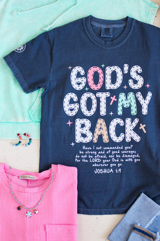 God’s Got My Back Graphic Tee • Dark Denim