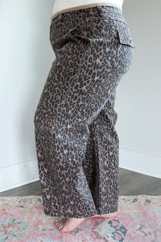 Esme Leopard Print Barrel Leg - PLUS