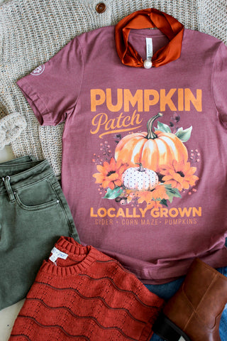 Pumpkin Patch Graphic Tee • Heather Wine