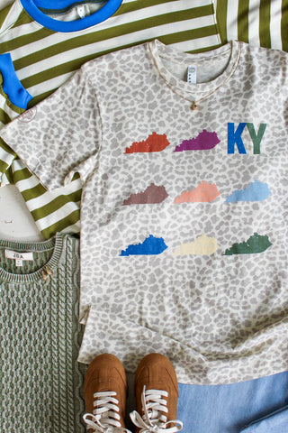 Sweet Kentucky Home Graphic Tee • Leopard