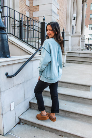 Happiest Season Pullover • Dusty Teal