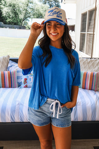 Perfectly Faded Pocket Tee • Blue