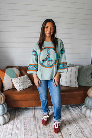 Peace Of Mind Plaid Top • Sage - FINAL SALE