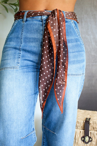 Dotted Darling Sheer Scarf • Brown