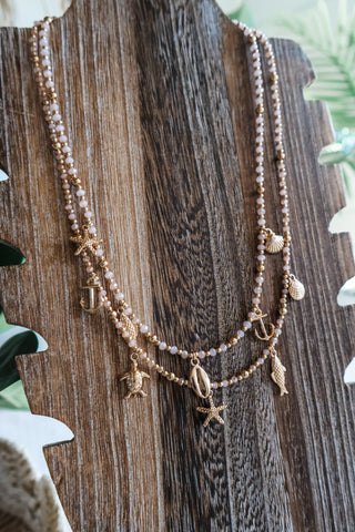Sparkles & Sunshine Layered Necklace • Iced Pink