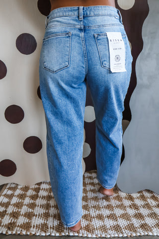 Remi High Rise Barrel Leg • Light Wash