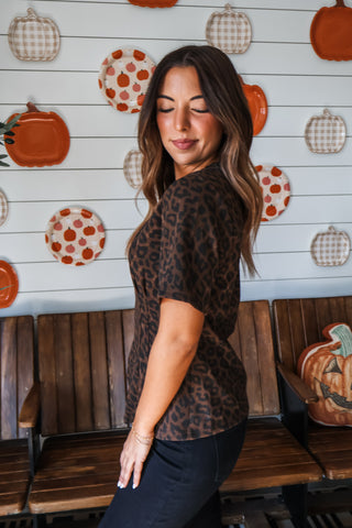 Wild Instinct Peplum Top • Leopard