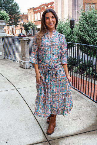 Harvest Horizons Shirtdress • Teal