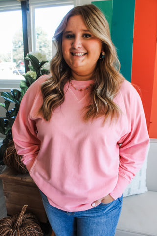 Cuddle Weather Pullover • Pink - PLUS