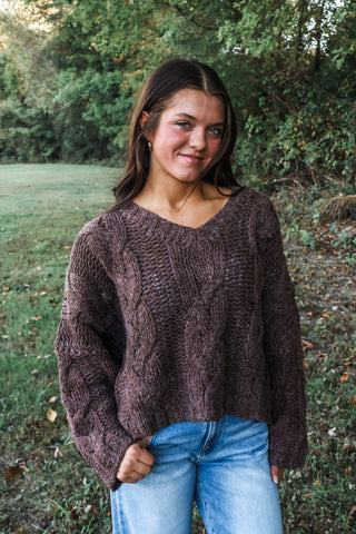 Denver Cable Sweater • Brown